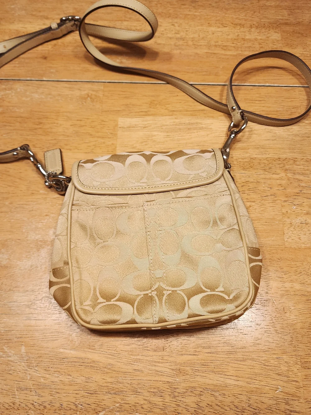 Coach Penelope Turnlock Flap shoulder bag in signature sateen jacquard